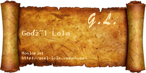 Geél Lola névjegykártya